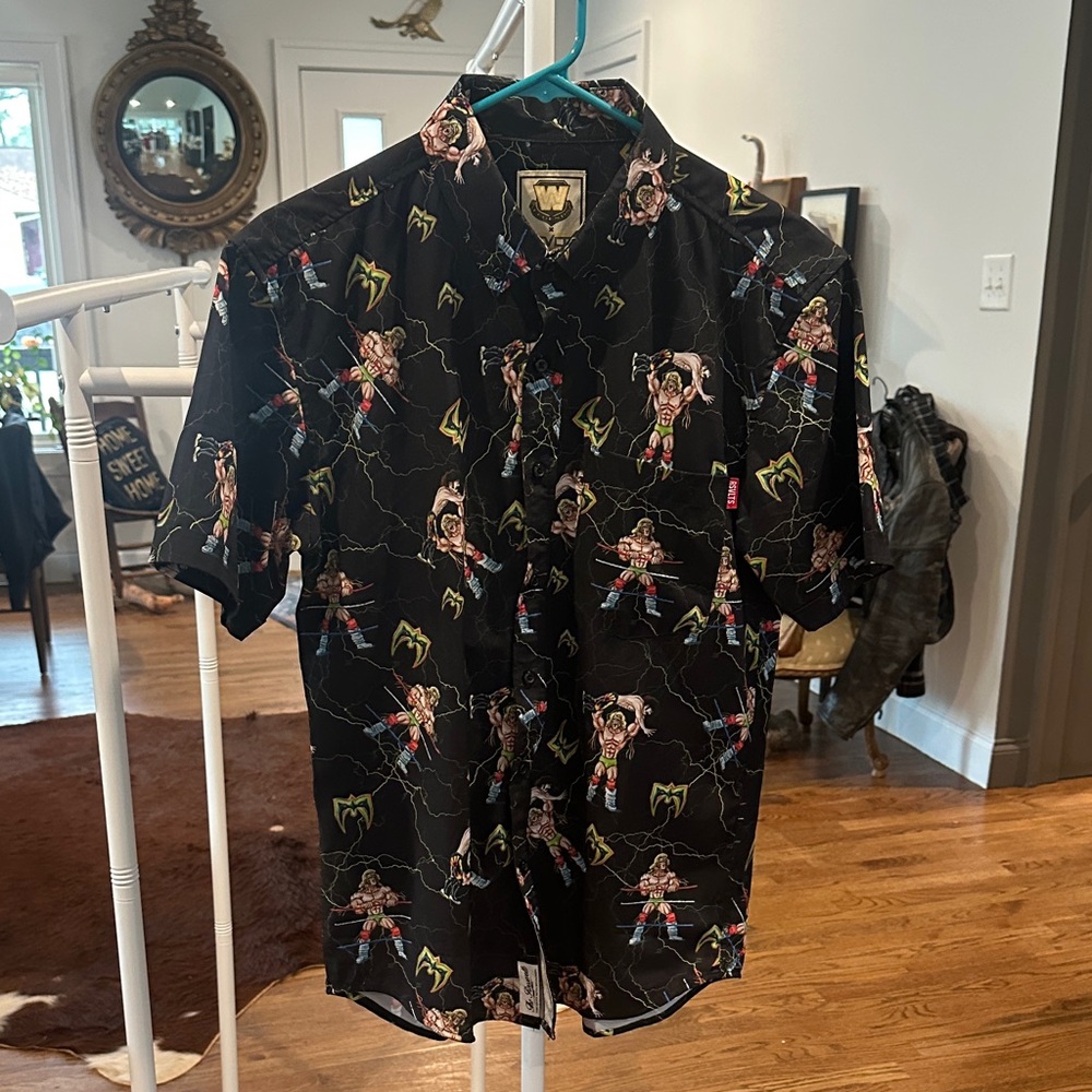 RSVLTS Black Shirt with Wrestling Graphic Design